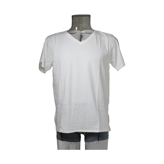 ヌーディージーンズ：ORGANIC COTTON VネックTシャツ (ホワイト） class=
