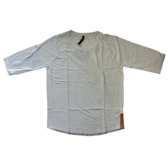 ヌーディージーンズ：ORGANIC COTTON QUARTER SLEEVE Tシャツ (ホワイト）