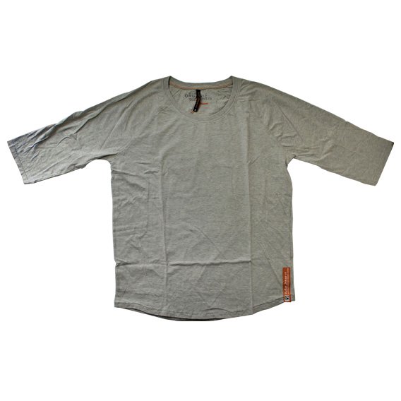 ヌーディージーンズ：ORGANIC COTTON QUARTER SLEEVE Tシャツ (グレー）