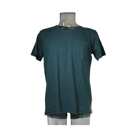 ヌーディージーンズ：ORGANIC COTTON ROUNDNECK POCLET Tシャツ (グリーン） class=