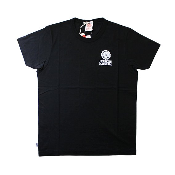 フランクリン＆マーシャル：ワンポイントエンブレム ROUND NECK Tシャツ (ブラック）