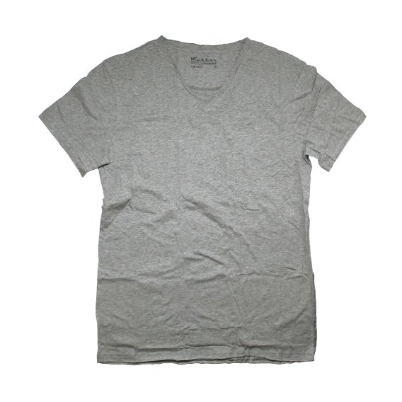 ブレッド＆ボクサーズ：MEN'S RELAXED VNECK Tシャツ (グレー)