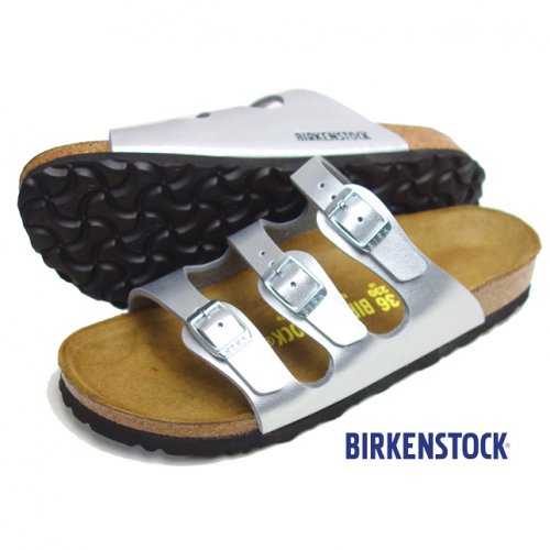 Birkenstock ビルケンシュトック フロリダ シルバー 3ストラップ ベルト サンダル レディース