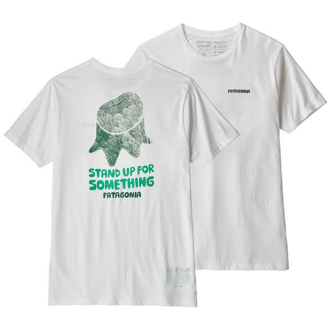 パタゴニア メンズ スタンドアップ オーガニック Tシャツ Patagonia メンズ プリントtシャツ 切り株