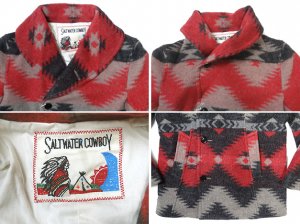 SALTWATER COWBOY ナバホ柄 ウール ブランケット Pコート