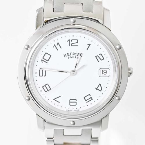 エルメス HERMES CL6.710 クリッパー デイト クォーツ メンズ 良品 _776385