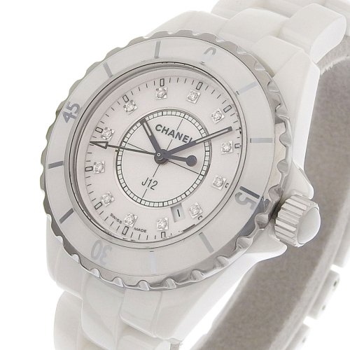 (8810) 【シャネル】 CHANEL J12 レディース クォーツ 腕時計 ホワイト文字盤 ダイヤ12P H1628 - 大阪十三・質屋　 ロドヤマカ　ブランド品の販売・買取