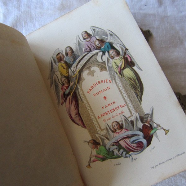 アンティーク聖書シルバー金具の美しい祈祷書1880年ホーリカード付 