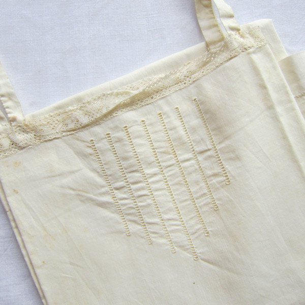フランスアンティーク綿キャミソール/ワンピース未使用レース刺繍