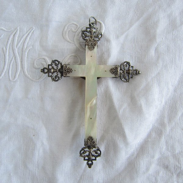 マザーオブパール 十字架 | フランスアンティーク銀製 - DE PARIS