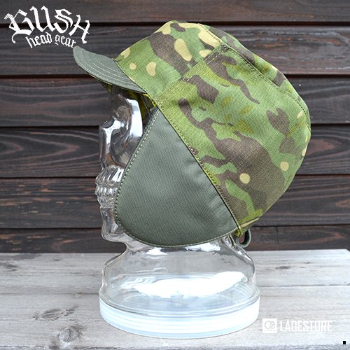 ■BUSH head gear■ CORDURA Snow Cap / Green Camo - Olive - LADE STORE 花笠高原 u0026  那須高原 | バックカントリーユースのLADEカスタムオーダービーニーや芽育雪板