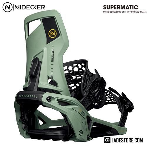 ■ Nidecker ■ Supermatic Bindings 2023-24 / Olive - LADE STORE 花笠高原 & 那須高原 |  バックカントリーユースのLADEカスタムオーダービーニーや芽育雪板,Peacemaker Snowskateなどフリーフット、PRANA 