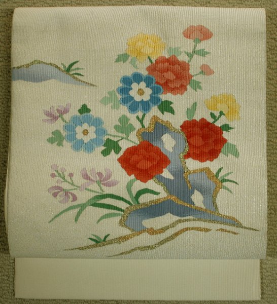 象牙色爪織り本綴れ織り袋名古屋帯（お買い得です） - リサイクル着物のことなら京都で創業80年の老舗ゑちごやへ