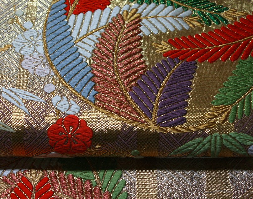佐賀錦 鞠が唐織で織られた袋帯 桜 振袖帯 着物 114w - 着物・浴衣