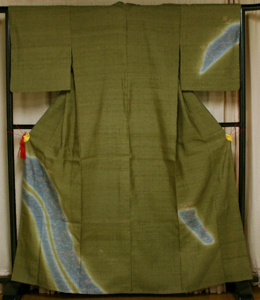 単衣・未使用の「しょうざん」謹製生紬付け下げ着物（お勧め品です） - リサイクル着物のことなら京都で創業80年の老舗ゑちごやへ