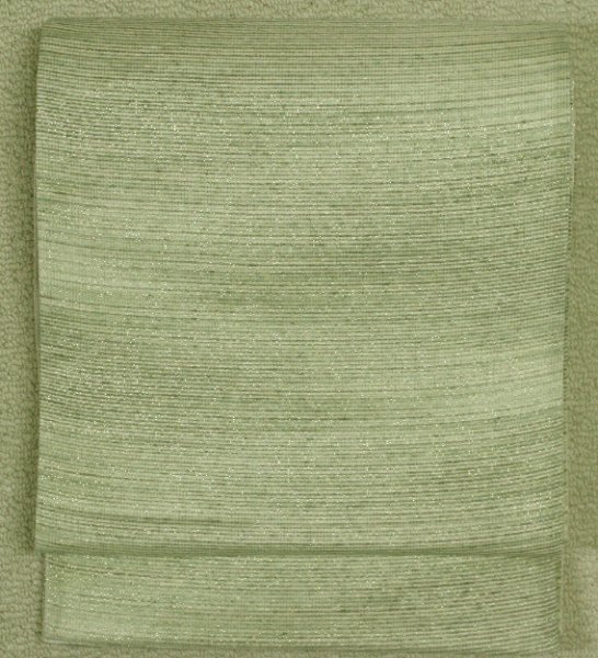 薄生成り色ぜんまい織りしゃれ袋帯 - リサイクル着物のことなら京都で