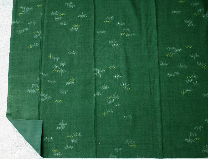千歳緑色・無形文化財本場結城紬着物（お勧め品です） - リサイクル着物のことなら京都で創業80年の老舗ゑちごやへ