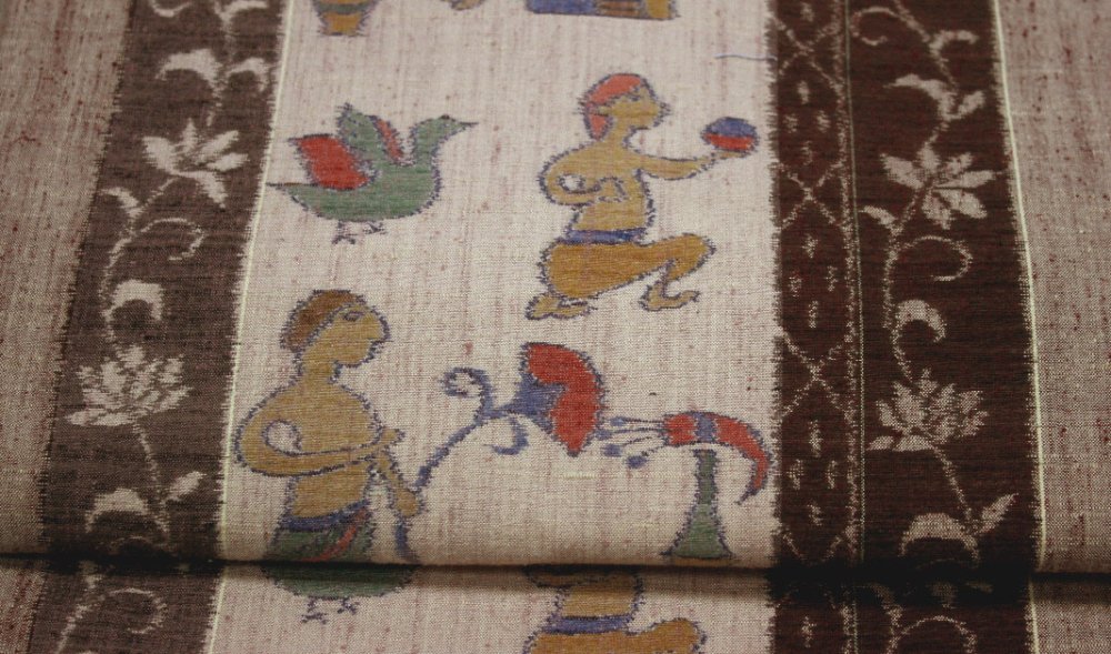 未使用のエジプト文様紬名古屋帯（希少品です） - リサイクル着物のことなら京都で創業80年の老舗ゑちごやへ