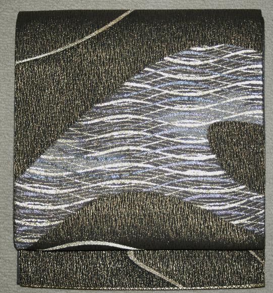 袋帯　流水　流線　お洒落　着物　帯　021k 流水に桜文様本金袋帯(h20_1170Cw) 帯紹介