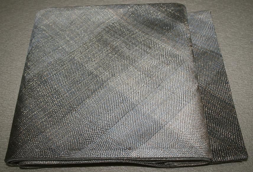 ひなや 正絹 組み織り 袋帯 チャコールグレー ガード加工済 美品 未使用の「ひなや」謹製・斜め組織袋帯（お勧め品です