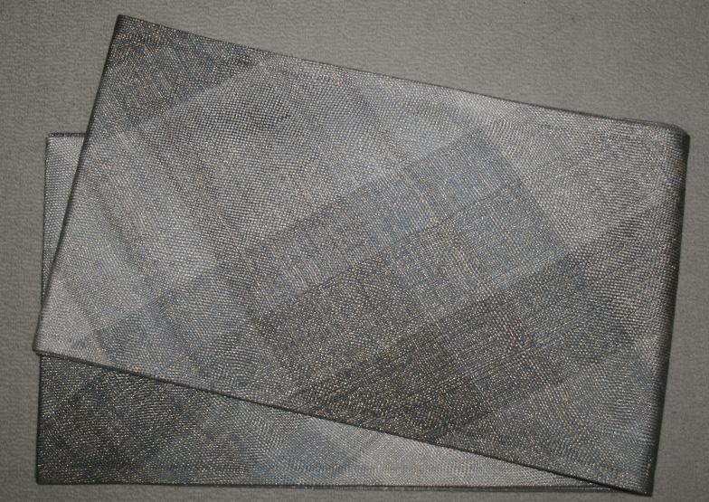 ひなや 正絹 組み織り 袋帯 チャコールグレー ガード加工済 美品 10/5迄！礼装セール】 【ひなや】 特選組み織刺繍袋帯 ≪御