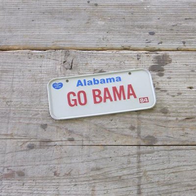 ヴィンテージ ミニライセンスプレート Alabama アラバマ GO BAMA メール便・ネコポス便可 【USED】