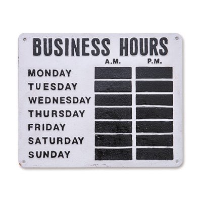 ★ アイアンサイン Business Hours ビジネスアワーズ 営業時間案内看板