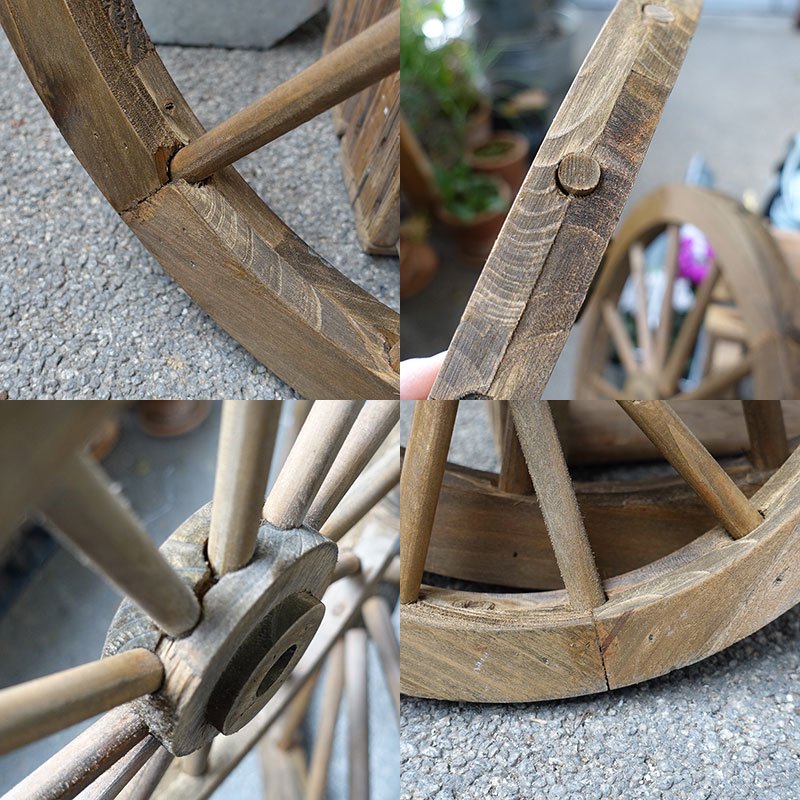 木製車輪 ガーデン ウッドホイール S/直径30cm ブラウン - カントリーショップ ジュリアン