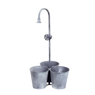 アイアン フラワースタンド 3ポット シャワー タップ 水栓 鉢カバー
