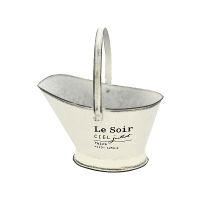 Le Soir ル ソワール ブリキ コールバケツ S ホワイト プランター 鉢カバー