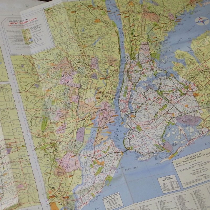 ビンテージ モービル トラベル マップ 地図 New York ニューヨーク - カントリーショップ ジュリアン
