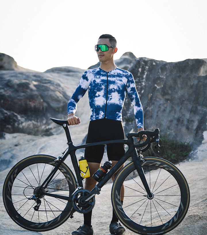 新品 長袖 レトロデザイン 上下セット No68 XLサイズ フランス サイクルジャージ ウェア メンズ サイクリング MTB ロードバイク 自転車
