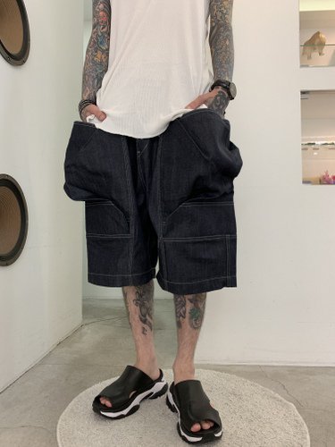 TROVE×岡部文彦 / BIG POCKET SHORTS ( WIDE SILHOUETTE DENIM