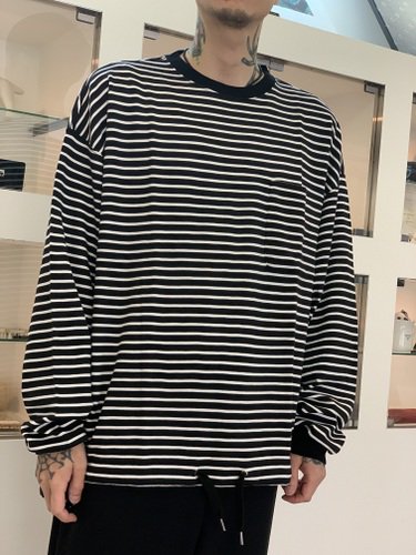 VICTIM / L/S BIG BORDER TEE / BLACK×WHITE - LAD MUSICIAN・A.F