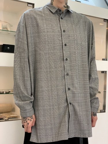 TROVE / UNI WIDE CHECK SHIRT ( NEW SPEC ) / GRAY - LAD MUSICIAN