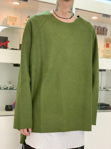 VOAAOV / wool switching sweat / Green - LAD MUSICIAN・A.F ARTEFACT