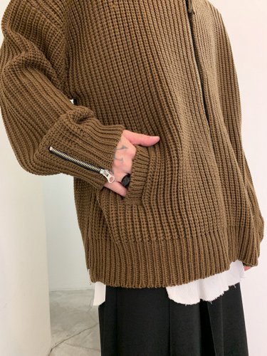 VICTIM / ZIP UP KNIT / BROWN - LAD MUSICIAN・A.F ARTEFACT・my beautiful  landlet・VOAAOV・VICTIM・GARNI等の通販 | 鳥取県米子市のセレクトショップ、サイコボックス＜＜Psychobox＞＞