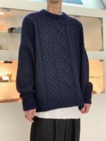 VICTIM / CABLE KNIT / NAVY