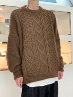 VICTIM / CABLE KNIT / BROWN