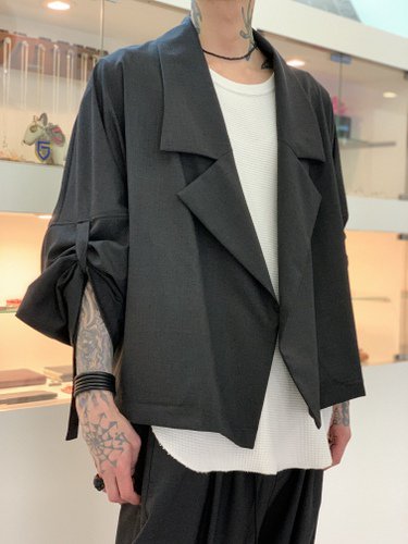 my beautiful landlet / worsted wide jacket / Charcoal - LAD