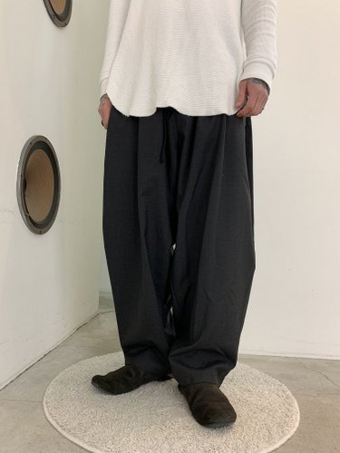 my beautiful landlet / worsted wide easy pants / Charcoal - LAD