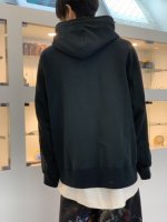 VOAAOV / cotton zip-up hoodie / Black