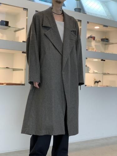 my beautiful landlet / flannel wool wide long coat / Gray - LAD