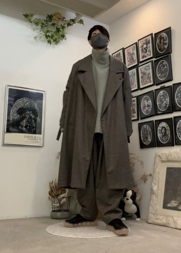 my beautiful landlet / flannel wool wide long coat / Gray - LAD