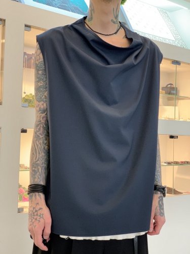 VOAAOV / WASHABLE WOOL DRAPE VEST / Navy - LAD MUSICIAN・A.F