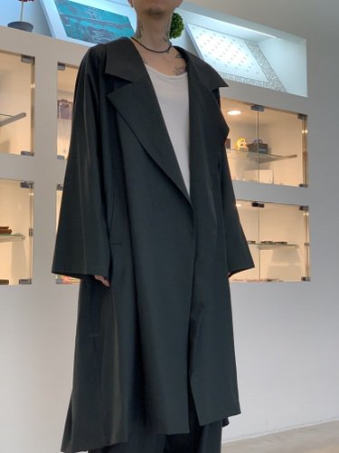 カラーブラックcotton lyocel \u0026 linen canvas long coat