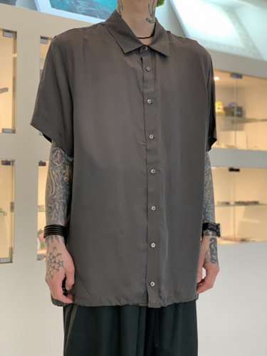 VOAAOV / CUPRO DYED TWILL H/S SHIRTS / Charcoal - LAD MUSICIAN