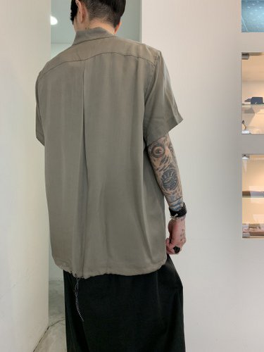 VOAAOV】 cupro dyed twill S/S shirt-