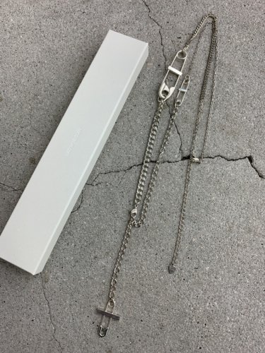 LAD MUSICIAN / SAFETY PIN CROSS NECKLACE 2 / DARK SILVER - LAD