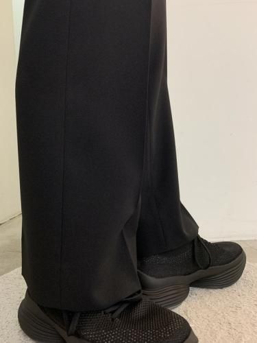 大特価 チラシ FLARE SLIM TROPICAL POLYESTER / MUSICIAN LAD / LAD - BLACK パンツ